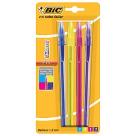 BOLIGRAFO BIC SHIMMERS COLORES SURTIDOS PAQ/4