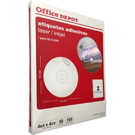 ETIQUETAS LASER INKJET CD OFFICE DEPOR CON 100 PZ