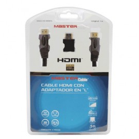 CABLE HDMI MASTER PREMIUM (1M, ADAPTADOR L)