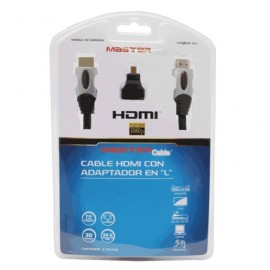 CABLE HDMI MASTER (2 MTS, ADAPTADOR MICRO HDMI)
