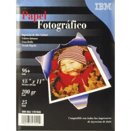 PAPEL FOTOGRAFICO ALTO BRILLO CARTA 25 HOJAS IBM