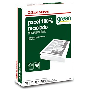 Papel Reciclado Oficio Office Depot Ecológico Paquete 500 hojas blancas