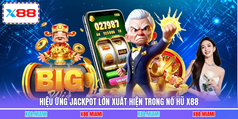 Hiệu ứng jackpot lớn xuất hiện trong nổ hũ X88